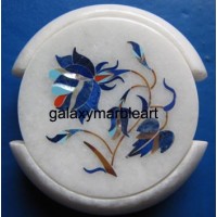 Fine quality marble inlay coaster set 3.5" Cs-40